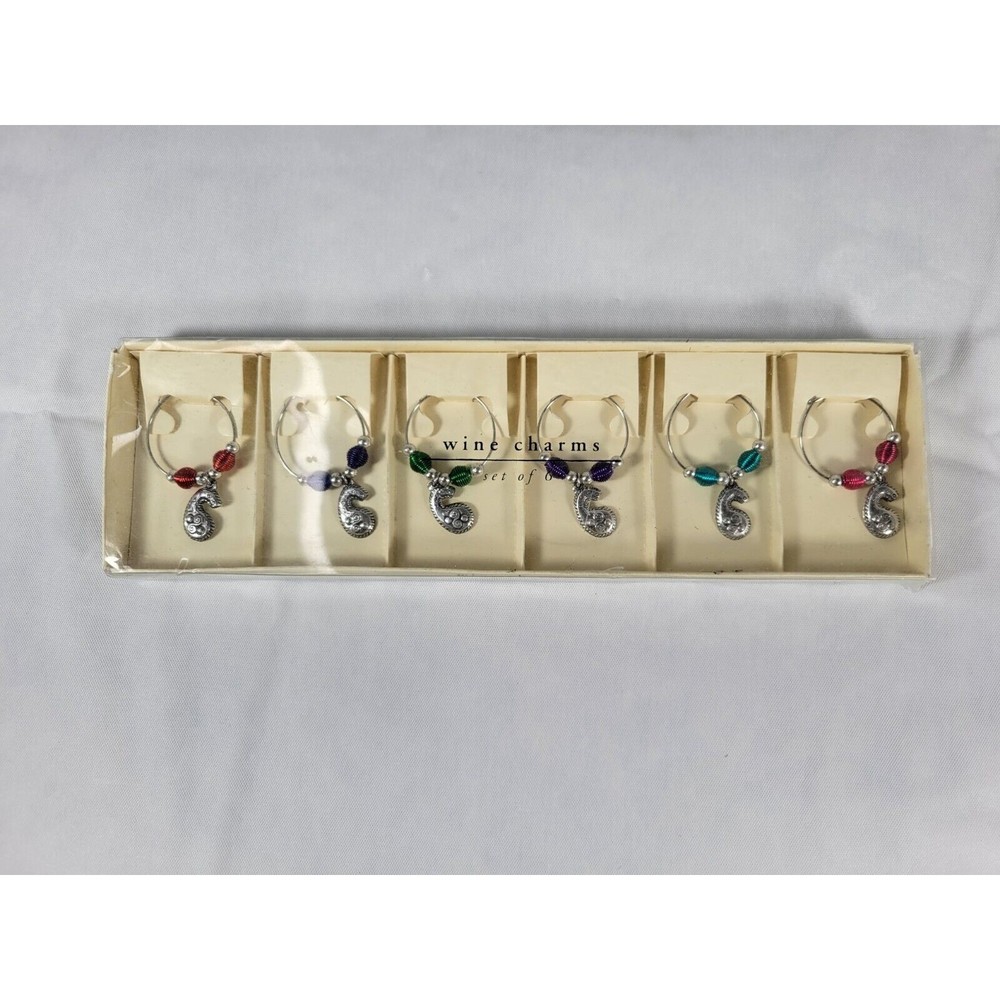 NEW Pier 1 Drink Wine Glass Drink Charms‎ beads Set of 6